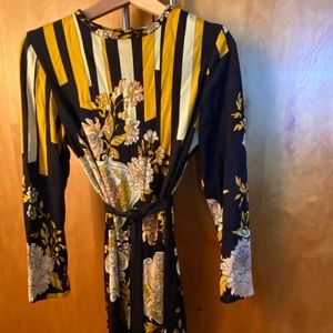 Vintage Dress with Floral/Geo Patter